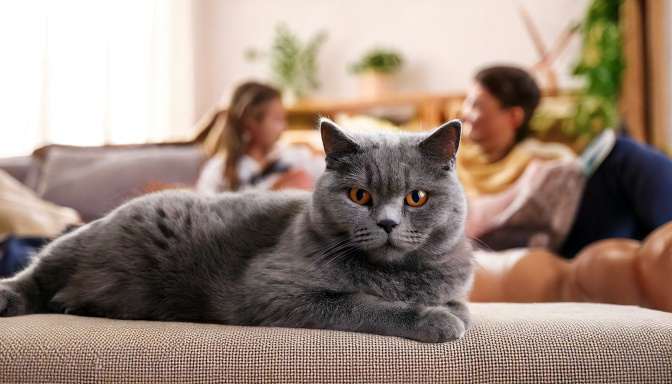 Convivencia familiar después del juego con catnip