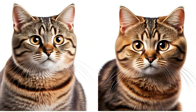 Ilustraciones de patrones tabby en gatos British Shorthair